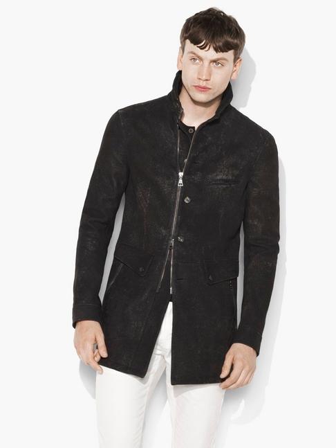 John Varvatos Dual Closure Suede Coat
