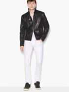 John Varvatos Classic Leather Jacket Black Size: 44