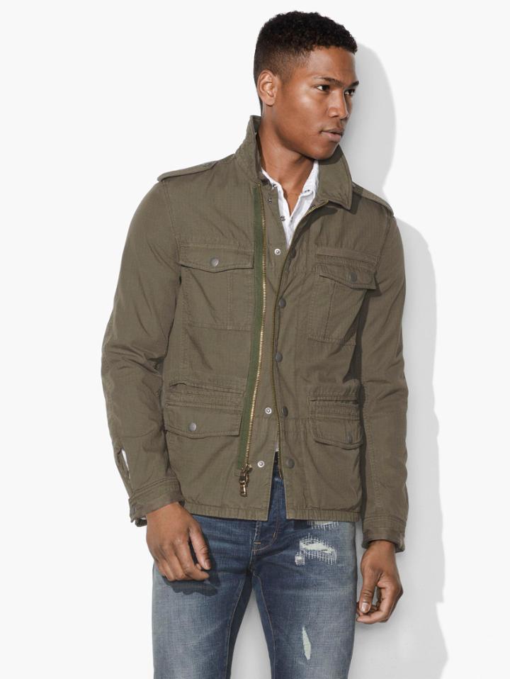 John Varvatos Dragon Field Jacket Olive Size: Xs