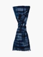 John Varvatos Woven Crinkled Patterned Scarf Deep Blue Size: One Size Fits All