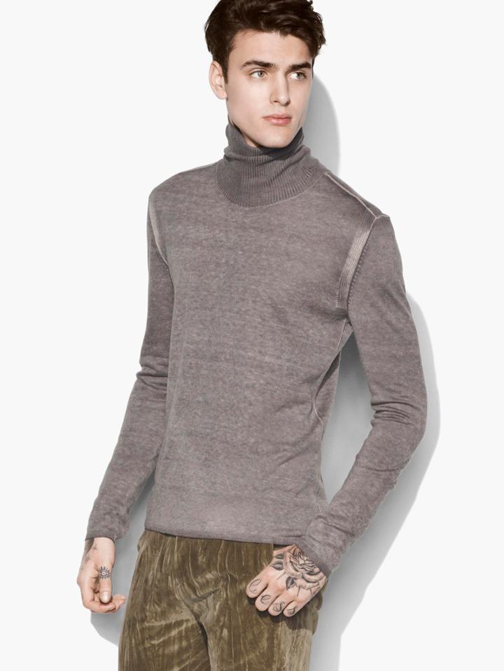 John Varvatos Artisan Turtle Neck Sweater Oat Size: S
