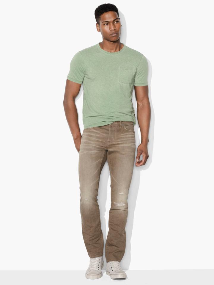 John Varvatos Burnout Pocket Tee Blch Fatigue Size: S