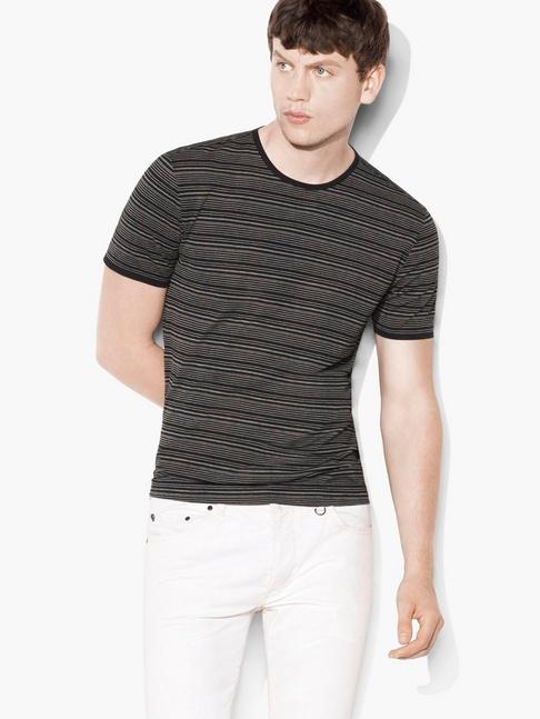 John Varvatos Jacquard Striped Crewneck