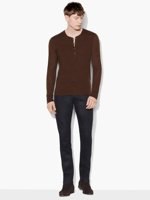 John Varvatos Silk & Cashmere Henley Sweater Size: Xs