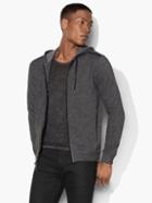 John Varvatos Marled Knit Zipped Hoodie