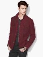 John Varvatos Suede Shirt Jacket Red Size: 44