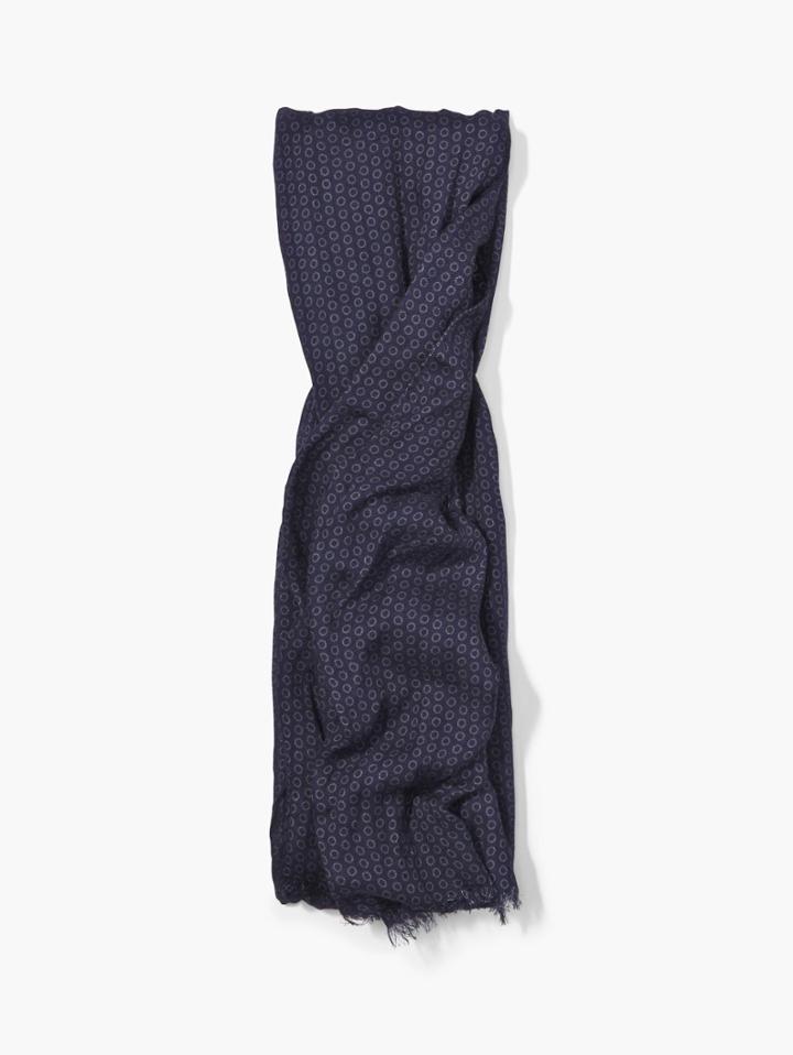 John Varvatos Crinkled Polka Dot Printed Scarf Antique Purp