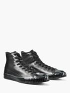 John Varvatos Leather Mid Top Black Size: 8