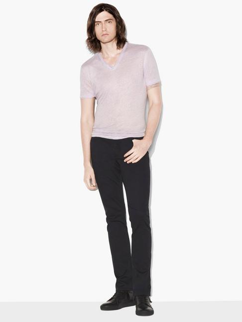 John Varvatos V-neck Tee With Jersey Details  Size: M
