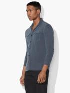 John Varvatos Button Front Jersey Shirt Light Blue Size: Xs