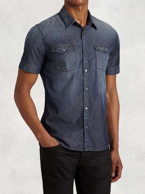 John Varvatos Short Sleeve Indigo Shirt