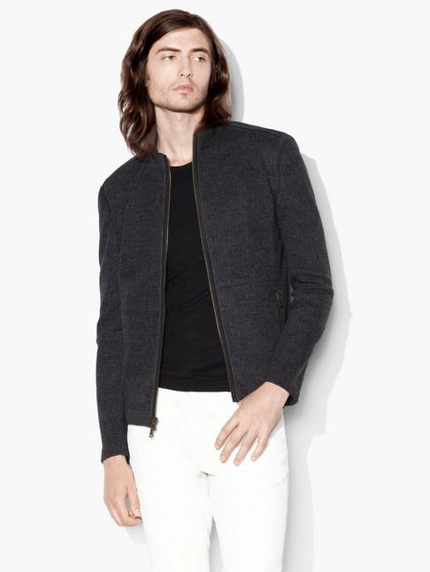 John Varvatos Jacquard Zip Cardigan