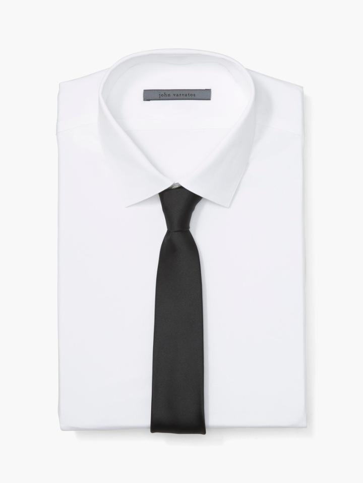 John Varvatos Solid Skinny Tie Black