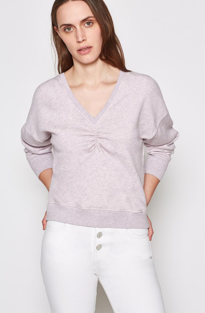 Joie Warda Cotton Ruched Sweatshirt