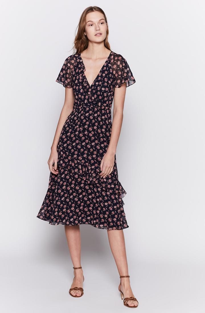 Joie Orita Silk Ruffled Floral Dress
