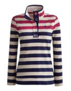 Joules Clothing Us Joules Cowdray Womens Striped Sweatshirt - Dark Ruby Stripe