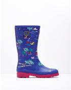 Joules Clothing Us Joules Printed Wellies - Navy Blustery Day