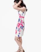 Joules Clothing Us Joules Helena Crepe Woven Dress - Bright White Rose