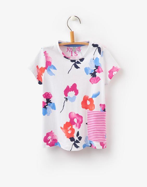Joules Clothing Us Joules Clara Pocket T Shirt - White Floral