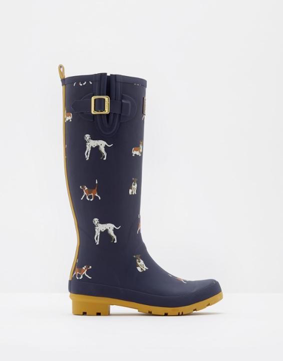 Joules Clothing Us Joules Wellyprint Printed Wellies - Navy Dogs Exclusive