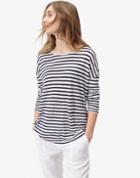 Joules Clothing Us Joules Provence Jersey Top - Navy Silver Stripe
