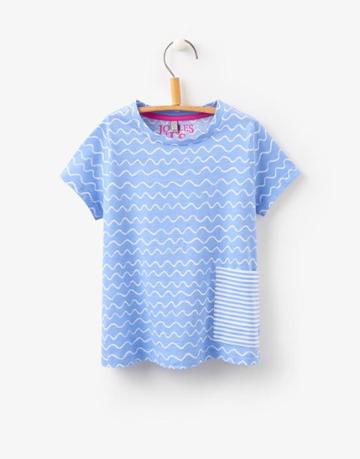 Joules Clothing Us Joules Clara Pocket T Shirt - Blue Wave Stripe