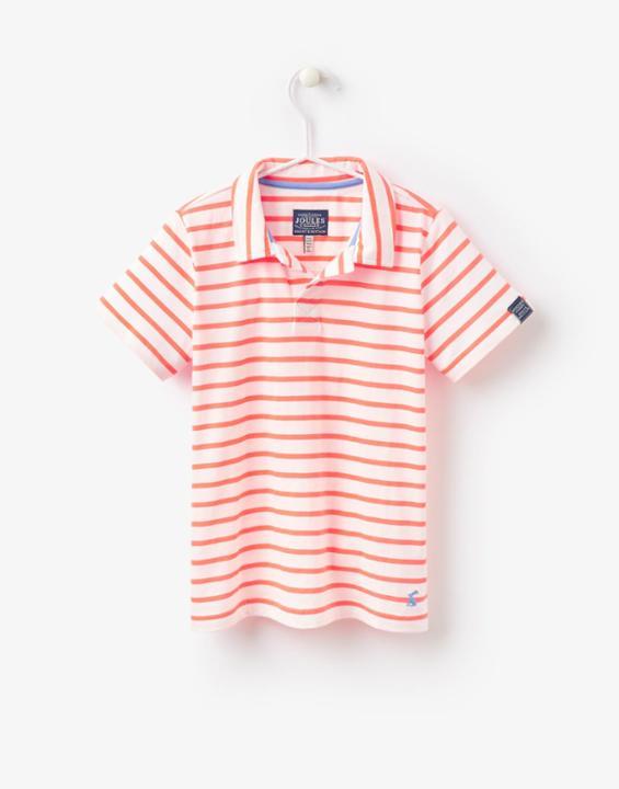 Joules Clothing Us Joules Hove Jersey Polo - Orange Stripe