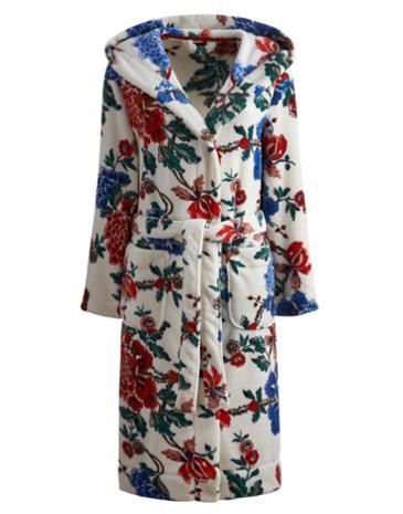 Joules Clothing Us Joules Rita Womens Fleece Dressing Gown - Creme Floral