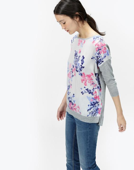 Joules Clothing Us Joules Kitty Drop Shoulder Woven Knit Mix Jumper -