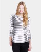 Joules Clothing Us Joules Harbour Striped Jersey Top - Creme Stripe