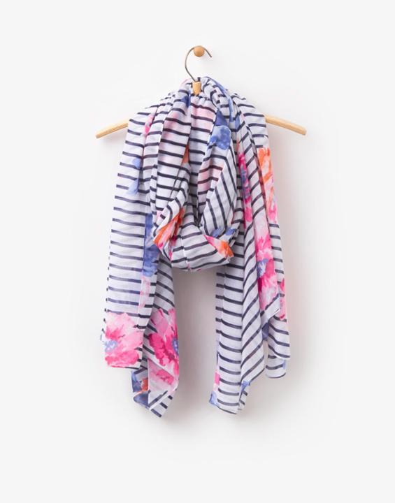 Joules Clothing Us Joules Harmony Woven Printed Scarf - Rose Stripe