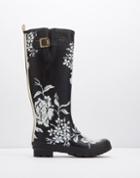 Joules Clothing Us Joules Printed Rain Boots - Black Floral