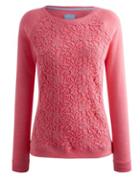 Joules Clothing Us Joules Alice Lace Front Sweatshirt - Pretty Pink