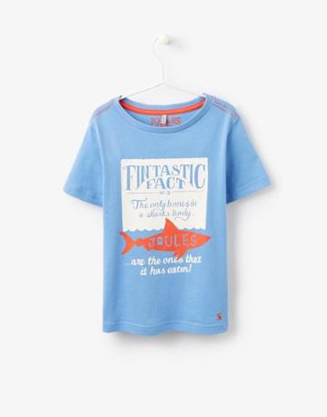 Joules Clothing Us Joules Ben Screen Print Jersey T Shirt - True Blue Facts