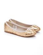 Joules Clothing Us Joules Jnr Twnkletoes Glitter Ballet Pumps - Gold Glitter