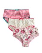 Joules Clothing Us Joules Jnr Knicknacks 3 Pack Of Pants - Creme Floral Print