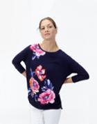 Joules Clothing Us Joules Drop Shoulder Woven Knit Mix Sweater - Navy