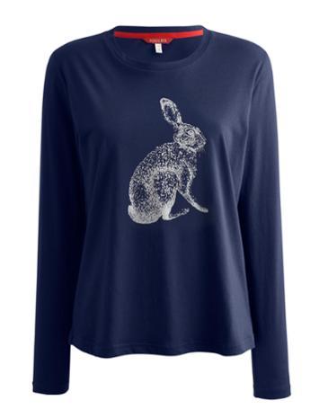 Joules Clothing Us Joules Hedgeford Womens Long Sleeve Character Top - French Navy