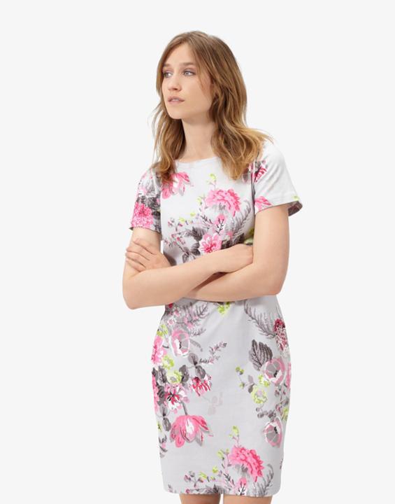 Joules Clothing Us Joules Rivieraprint Jersey T Shirt Dress - Silver Posy