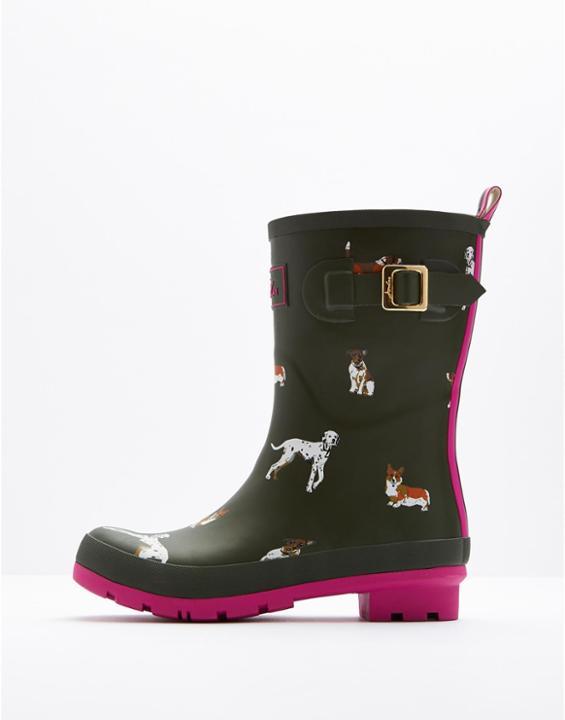 Joules Clothing Us Joules Molly Mid Height Wellies - Green Dog