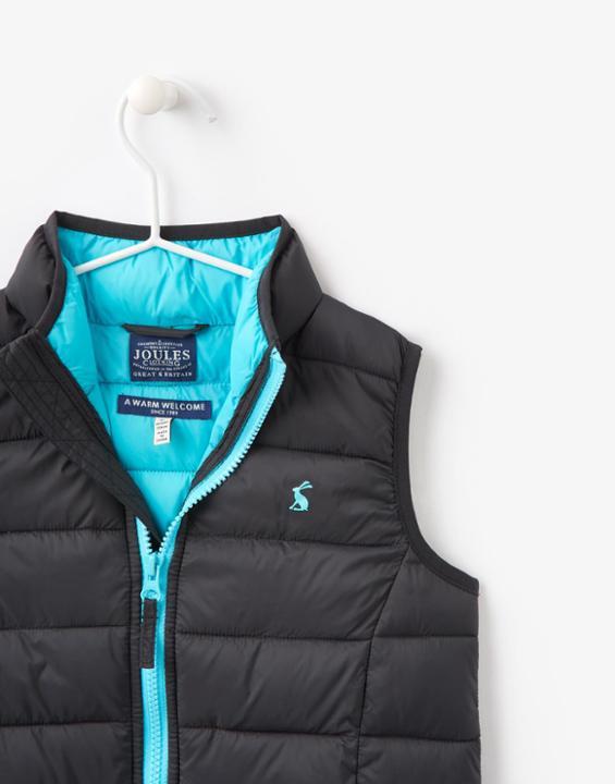 Joules Clothing Us Joules Padded Pack Away Vest - Coal