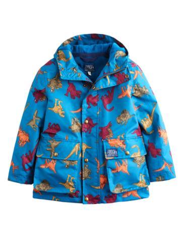 Joules Clothing Us Joules Jnr Maybury Fleece Lined School Coat - Blue Prehistoric Print