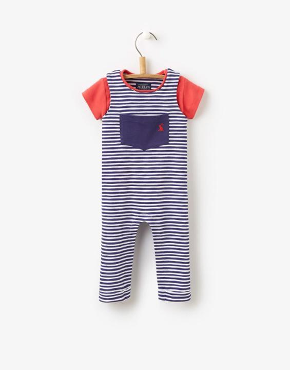 Joules Clothing Us Joules Babywilbur Jersey Dungarees And T Shirt Set - Blueprint Stripe