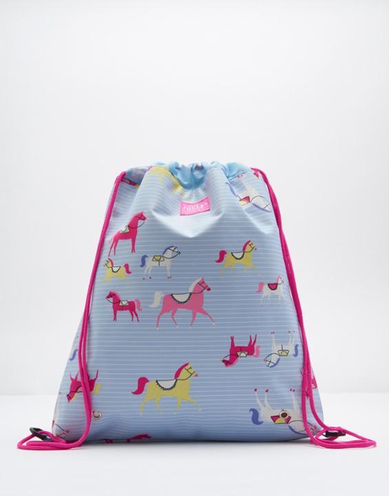 Joules Clothing Us Joules Active Drawstring Bag - Sky Blue Horse