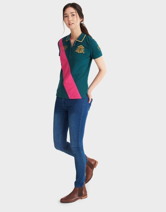Joules Clothing Us Joules Burghley Horse Trials Ladies Polo - Dark Green