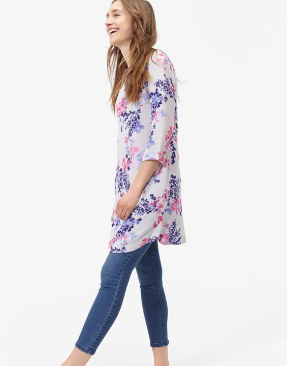Joules Clothing Us Joules Maya Woven Tunic Dress - Silver Petal