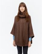 Joules Clothing Us Joules Tessa Cable Knit Poncho - Brown Marl
