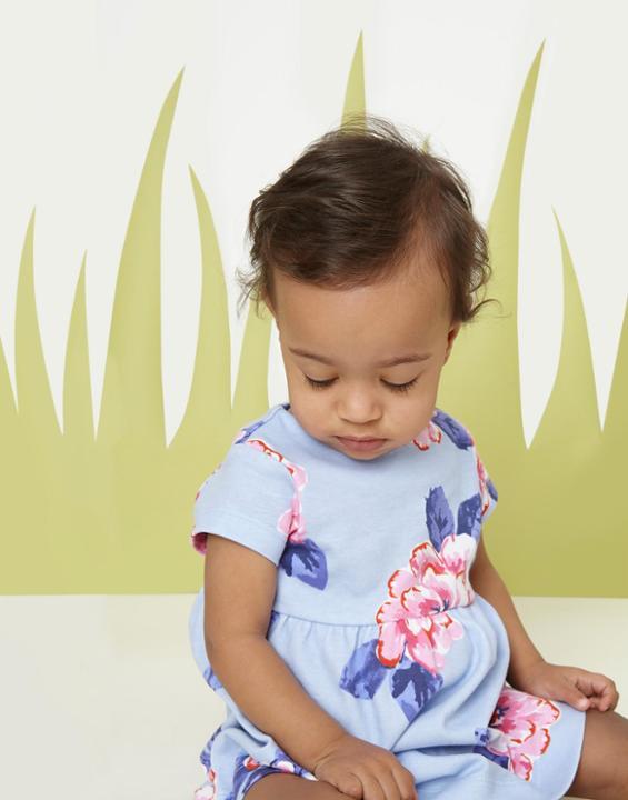 Joules Clothing Us Joules Lara Jersey Dress - Sky Blue Floral