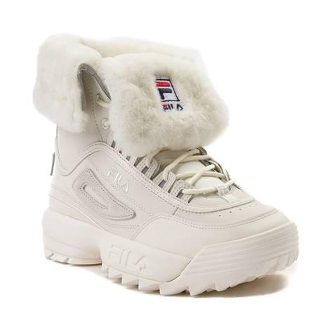 Womens Fila Disruptor Shearling Athletic Shoe