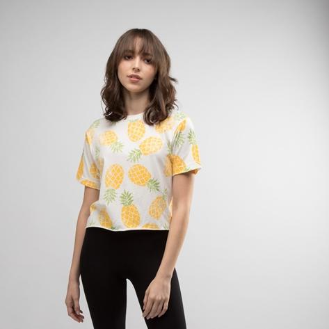 Womens Pineapple Crop Boyfriend Tee